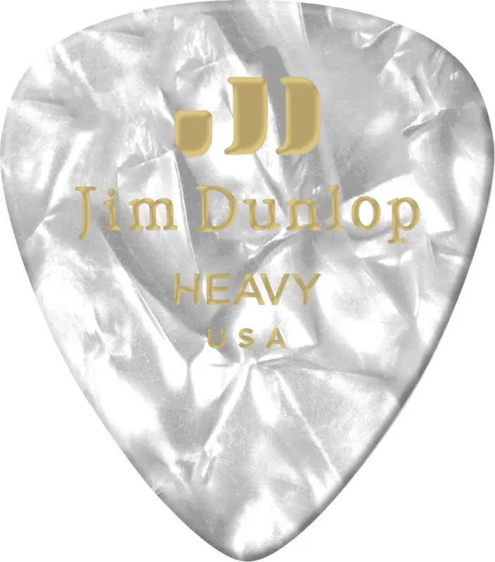 Preiswert Jim Dunlop 12 x Heavy Celluloid White Perloid