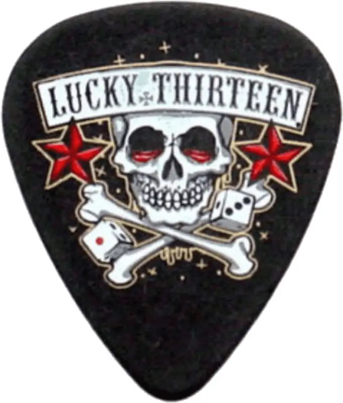 Neu Im Sortiment Jim Dunlop 36 x 0,60mm Lucky 13 Series II Black #11 Skull Dice