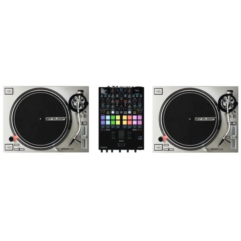 Kostenloser Versand Reloop PACK REGIE DJ VINYLE : RP 7000 MK2 SILVER + ELITE